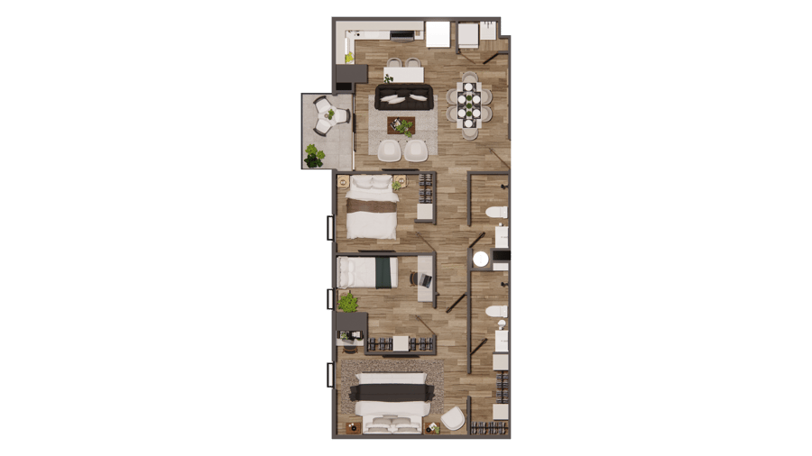 3 HABITACIONES 
